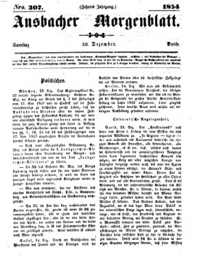 Ansbacher Morgenblatt Samstag 30. Dezember 1854
