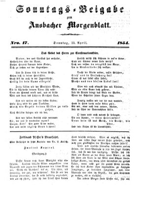 Ansbacher Morgenblatt Sonntag 23. April 1854