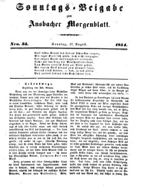 Ansbacher Morgenblatt Sonntag 27. August 1854