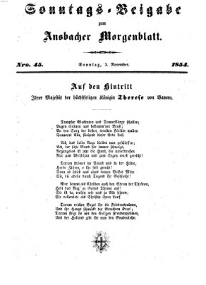 Ansbacher Morgenblatt Sonntag 5. November 1854