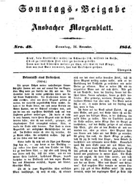 Ansbacher Morgenblatt Sonntag 26. November 1854