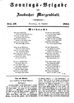 Ansbacher Morgenblatt Sonntag 24. Dezember 1854