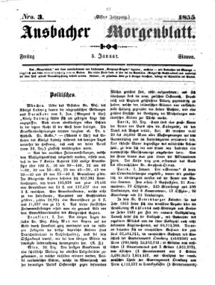 Ansbacher Morgenblatt Freitag 5. Januar 1855