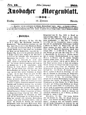 Ansbacher Morgenblatt Dienstag 16. Januar 1855