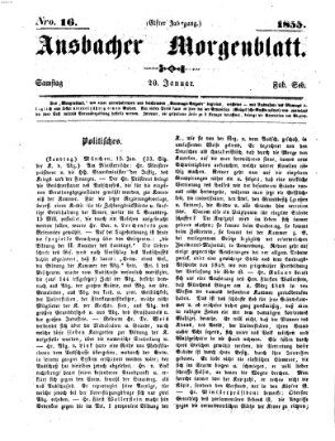 Ansbacher Morgenblatt Samstag 20. Januar 1855