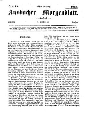 Ansbacher Morgenblatt Samstag 3. Februar 1855