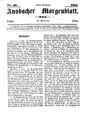 Ansbacher Morgenblatt Dienstag 13. Februar 1855