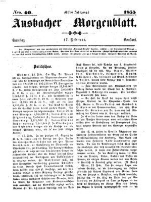 Ansbacher Morgenblatt Samstag 17. Februar 1855