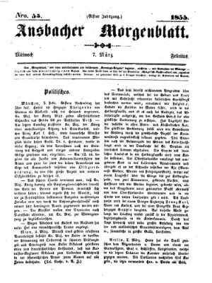 Ansbacher Morgenblatt Mittwoch 7. März 1855