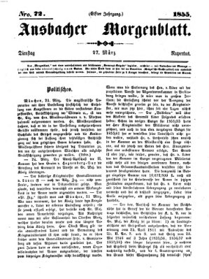 Ansbacher Morgenblatt Dienstag 27. März 1855