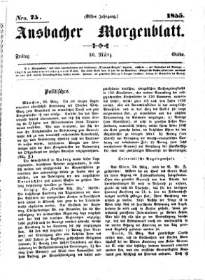 Ansbacher Morgenblatt Freitag 30. März 1855