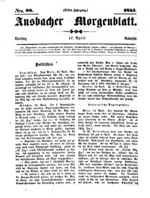 Ansbacher Morgenblatt Dienstag 17. April 1855