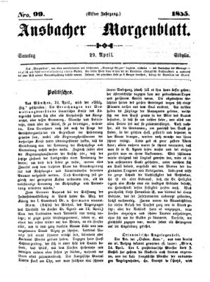 Ansbacher Morgenblatt Sonntag 29. April 1855