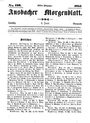 Ansbacher Morgenblatt Samstag 2. Juni 1855