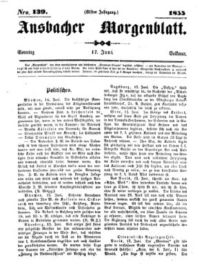 Ansbacher Morgenblatt Sonntag 17. Juni 1855