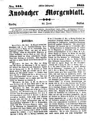 Ansbacher Morgenblatt Samstag 23. Juni 1855