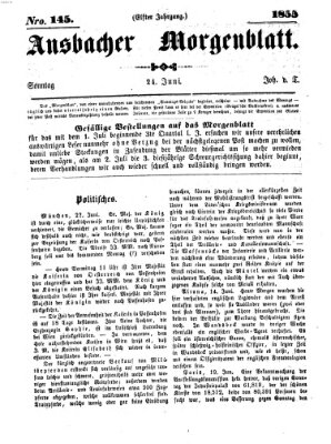 Ansbacher Morgenblatt Sonntag 24. Juni 1855