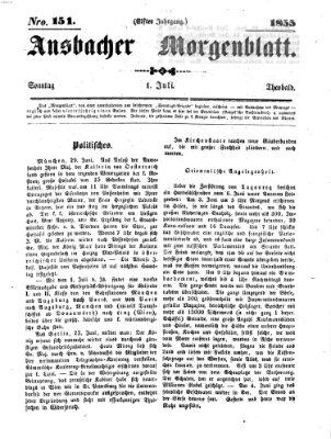 Ansbacher Morgenblatt Sonntag 1. Juli 1855