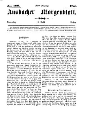 Ansbacher Morgenblatt Donnerstag 19. Juli 1855