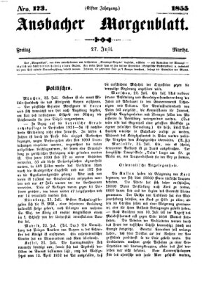 Ansbacher Morgenblatt Freitag 27. Juli 1855