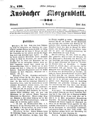 Ansbacher Morgenblatt Mittwoch 1. August 1855