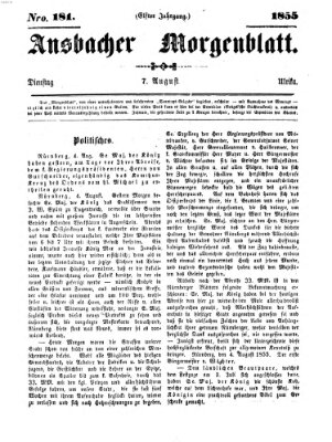 Ansbacher Morgenblatt Dienstag 7. August 1855