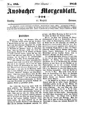 Ansbacher Morgenblatt Samstag 11. August 1855