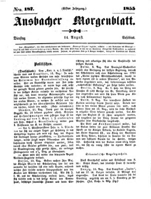 Ansbacher Morgenblatt Dienstag 14. August 1855