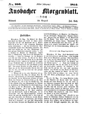 Ansbacher Morgenblatt Mittwoch 29. August 1855