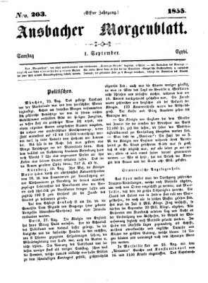 Ansbacher Morgenblatt Samstag 1. September 1855