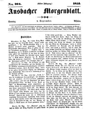 Ansbacher Morgenblatt Sonntag 2. September 1855