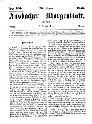 Ansbacher Morgenblatt Freitag 7. September 1855