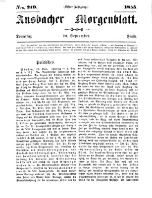 Ansbacher Morgenblatt Donnerstag 20. September 1855