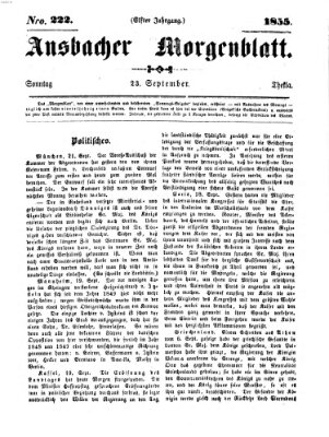 Ansbacher Morgenblatt Sonntag 23. September 1855