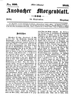 Ansbacher Morgenblatt Freitag 28. September 1855