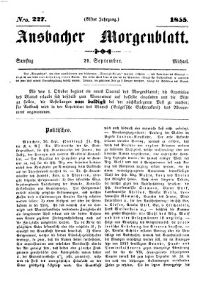 Ansbacher Morgenblatt Samstag 29. September 1855