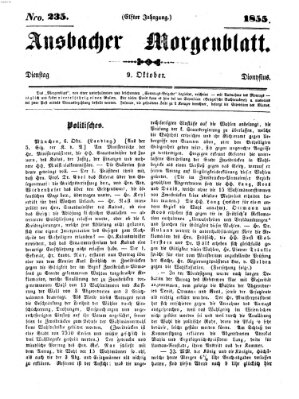 Ansbacher Morgenblatt Dienstag 9. Oktober 1855