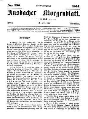 Ansbacher Morgenblatt Freitag 12. Oktober 1855