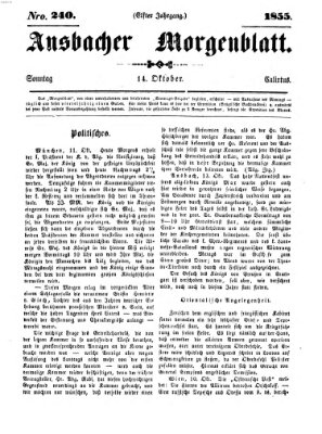 Ansbacher Morgenblatt Sonntag 14. Oktober 1855