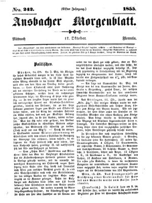 Ansbacher Morgenblatt Mittwoch 17. Oktober 1855