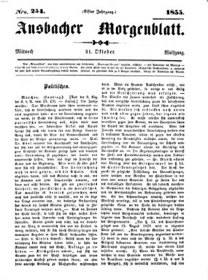 Ansbacher Morgenblatt Mittwoch 31. Oktober 1855