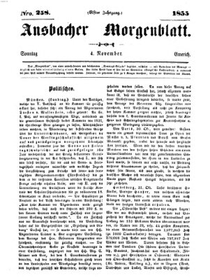 Ansbacher Morgenblatt Sonntag 4. November 1855