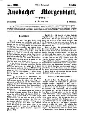 Ansbacher Morgenblatt Donnerstag 8. November 1855