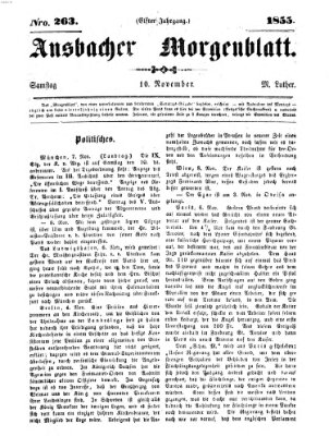 Ansbacher Morgenblatt Samstag 10. November 1855