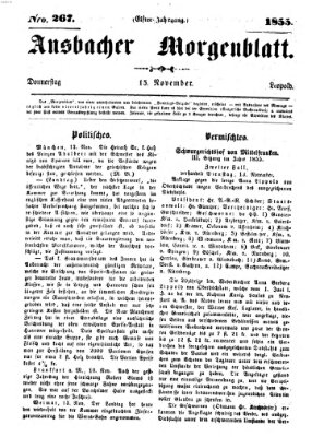 Ansbacher Morgenblatt Donnerstag 15. November 1855