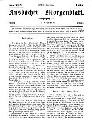 Ansbacher Morgenblatt Freitag 16. November 1855