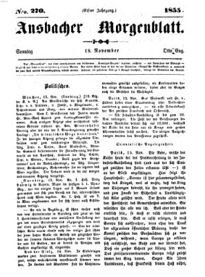 Ansbacher Morgenblatt Sonntag 18. November 1855