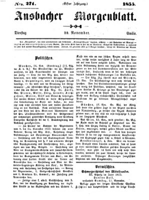 Ansbacher Morgenblatt Dienstag 20. November 1855