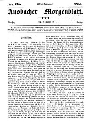 Ansbacher Morgenblatt Samstag 24. November 1855