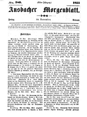 Ansbacher Morgenblatt Freitag 30. November 1855